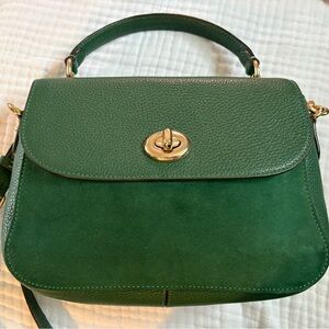 Beautiful Green Leather Coach Handbag